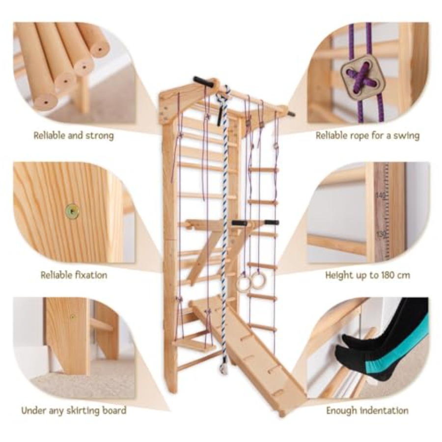 Swedish Ladder Wall Bars for h - Gymnastic Ring Wood incelemesi ve fiyatı