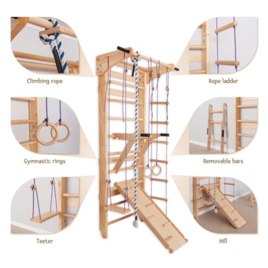 Swedish Ladder Wall Bars for h - Gymnastic Ring Wood incelemesi ve fiyatı