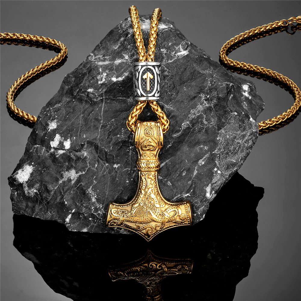 Gold Plated Norse Runes Beads  - Battle Rope Anchor incelemesi ve fiyatı