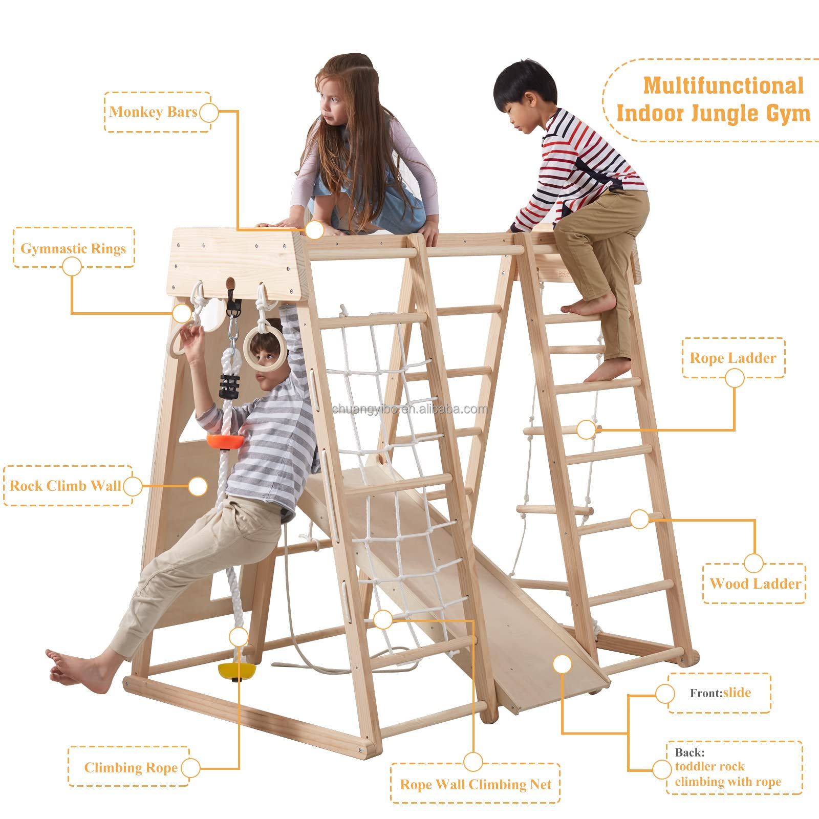 Indoor Playground Jungle Gym T - Gymnastic Ring Wood incelemesi ve fiyatı