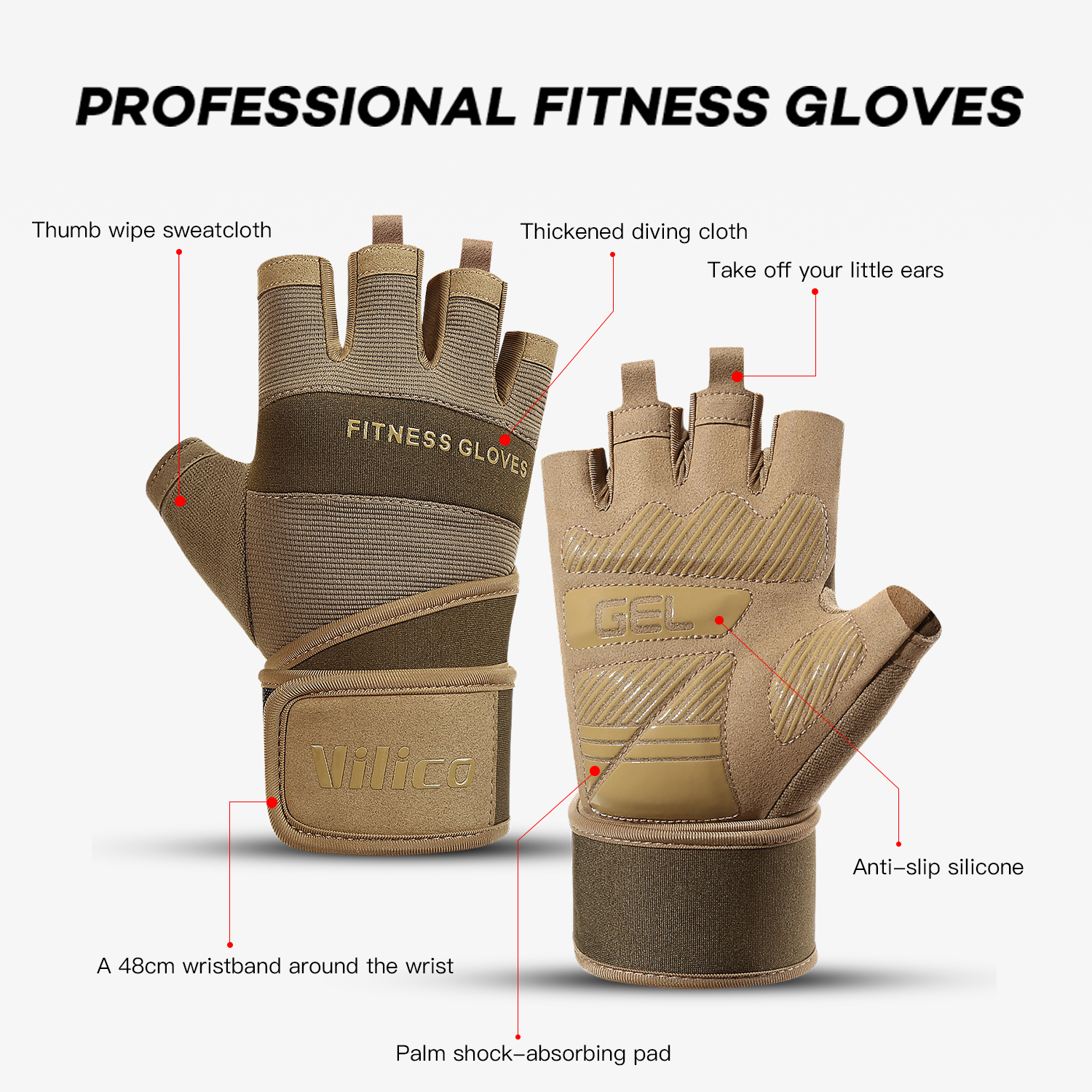 Half Finger Gym Gloves Weightl - Crossfit Workout Gear incelemesi ve fiyatı