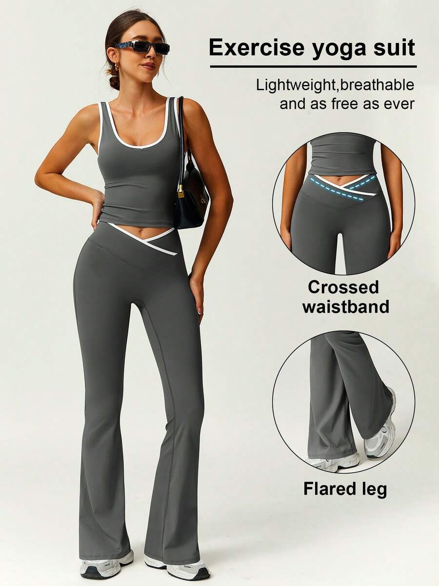 Women 2pcs Sports Vest And Fla - Crossfit Vest incelemesi ve fiyatı