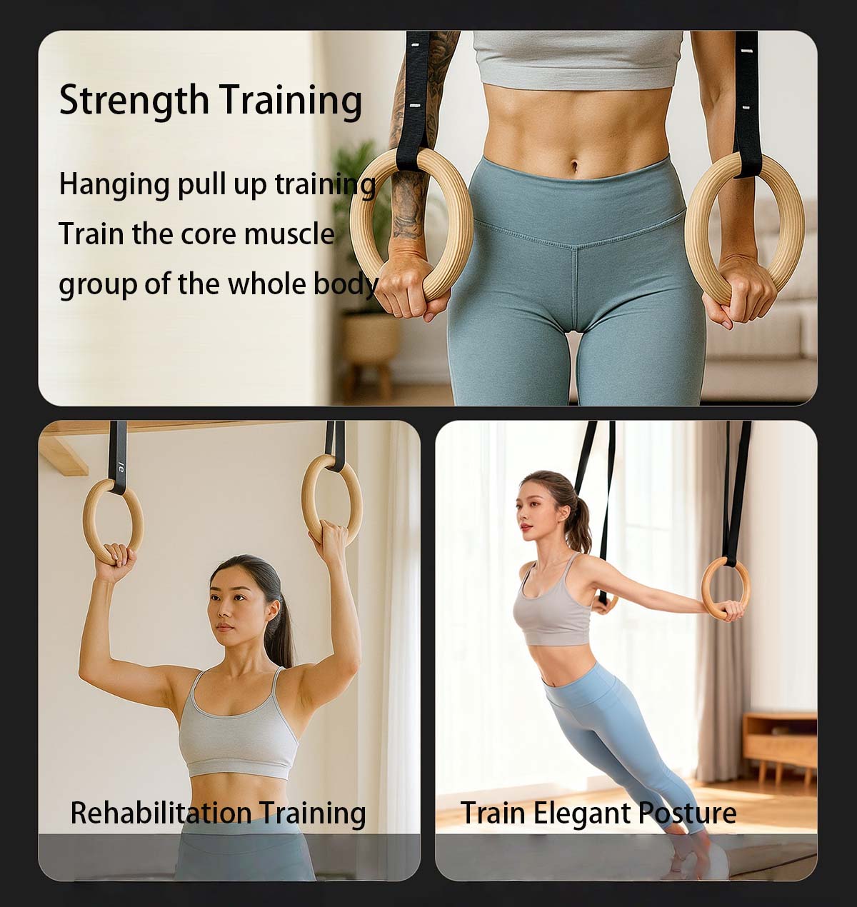 Adjustable Wood Gymnastics Rin - Gymnastic Ring Wood incelemesi ve fiyatı